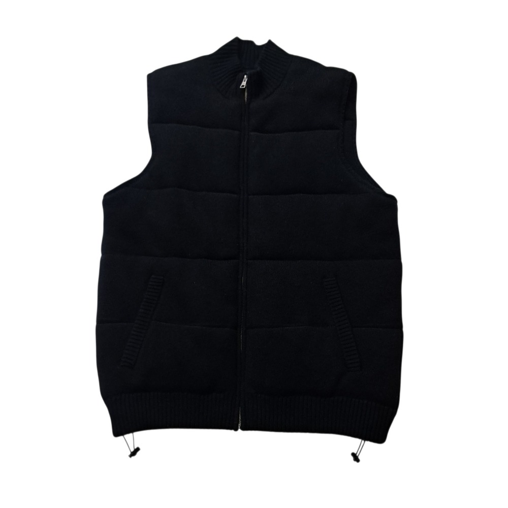 Naadam Merino Cashmere Vest Mens Large Puffer Black Wool Full Zip Luxury Heavy